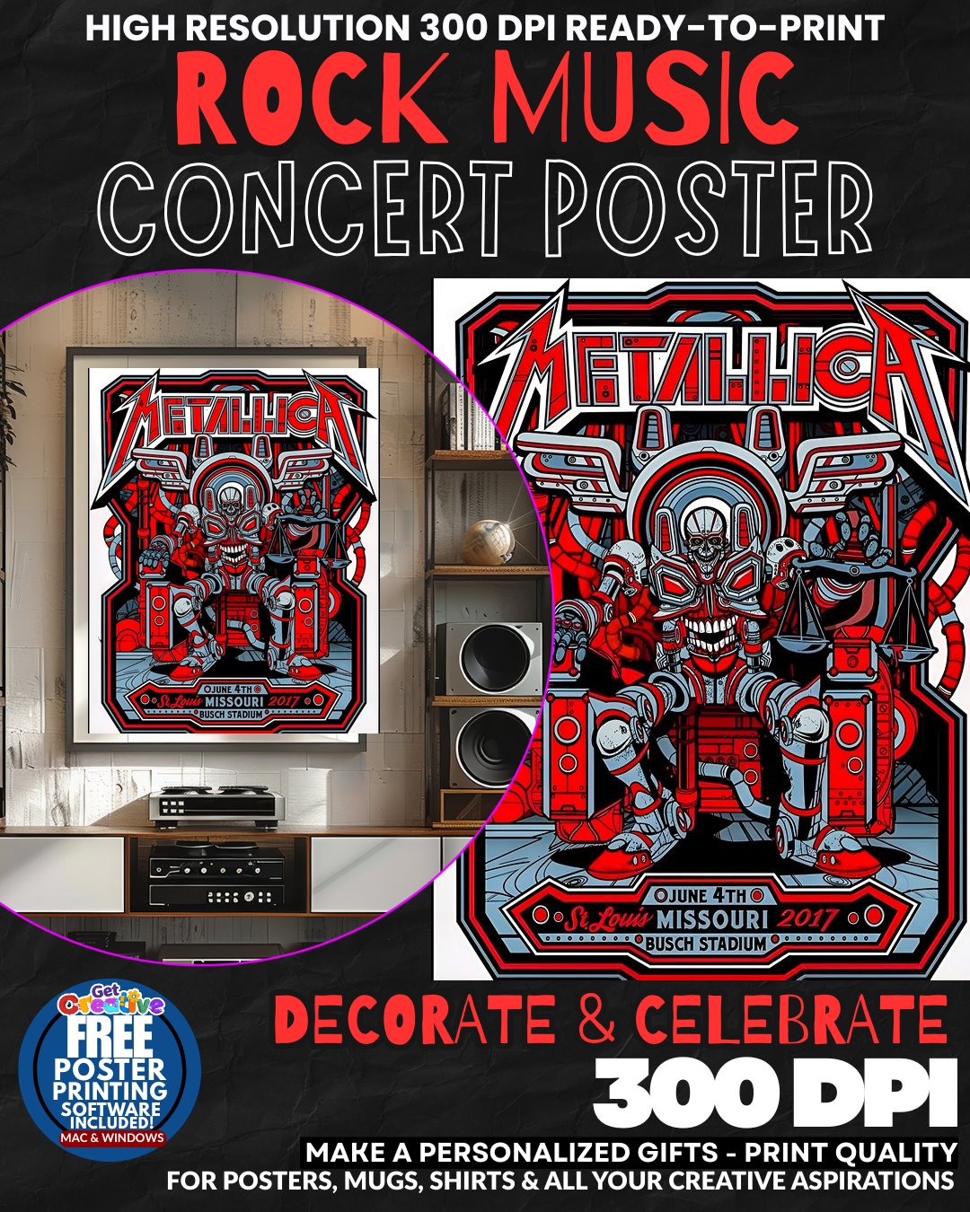 Metallica 22 Music Rock Concert Poster Wall Art