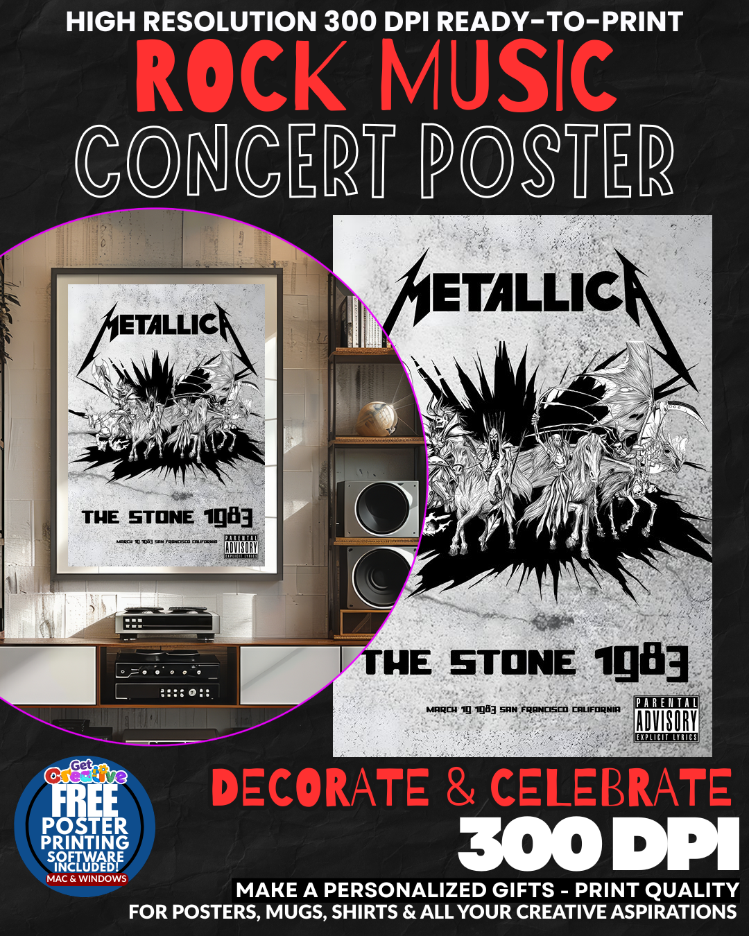 Metallica 23 Music Rock Concert Poster Wall Art