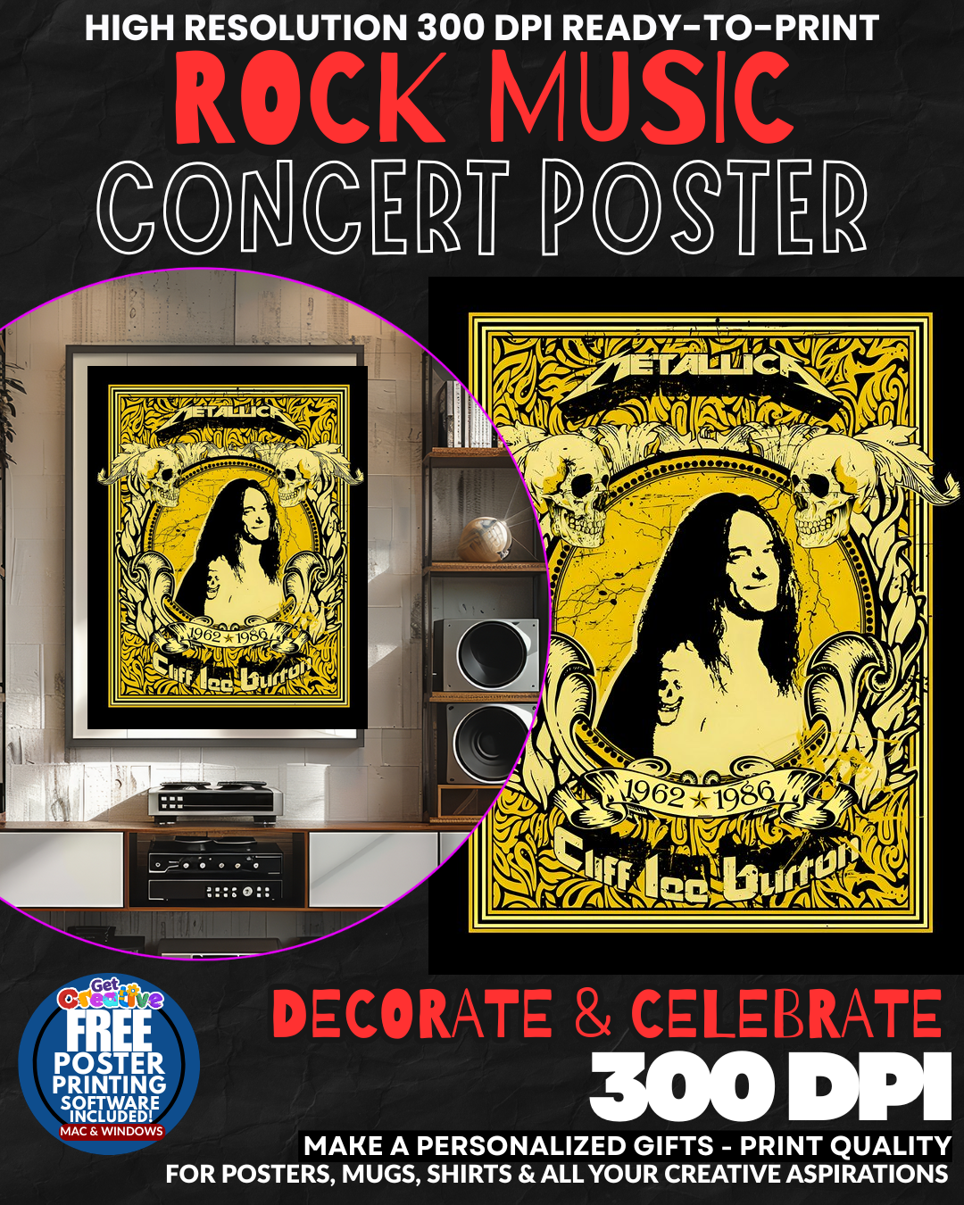 Metallica 24 Music Rock Concert Poster Wall Art