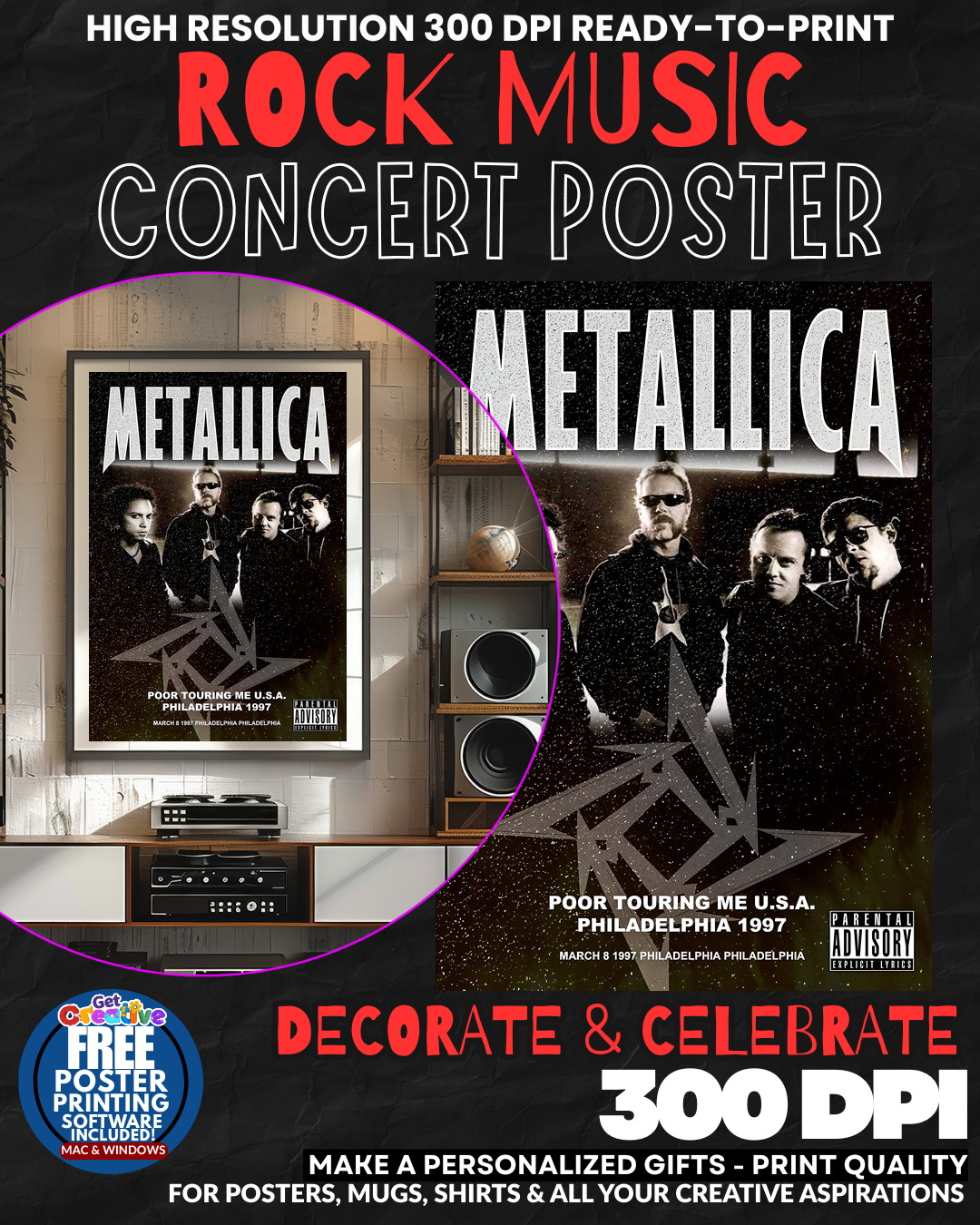 Metallica 26 Music Rock Concert Poster Wall Art