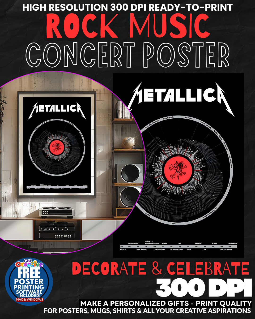 Metallica 33 Music Rock Concert Poster Wall Art