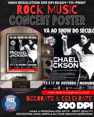 Michael Jackson 1 Music Rock Concert Poster Wall Art