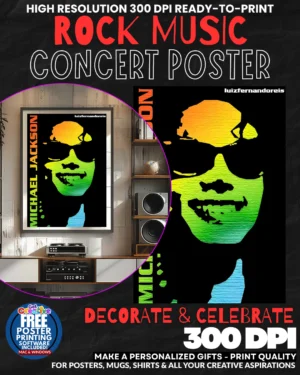 Michael Jackson 2 Music Rock Concert Poster Wall Art