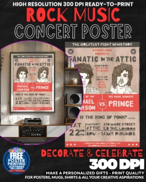 Michael Jackson Vs Prince Music Rock Concert Poster Wall Art