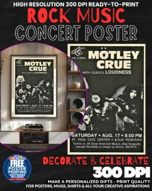Motley Crue 4 Music Rock Concert Poster Wall Art