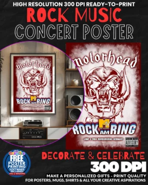 Motorhead 3 Music Rock Concert Poster Wall Art