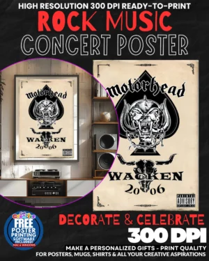 Motorhead 5 Music Rock Concert Poster Wall Art