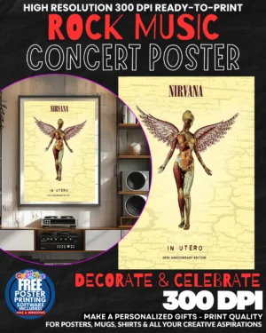 Nirvana 3 Music Rock Concert Poster Wall Art