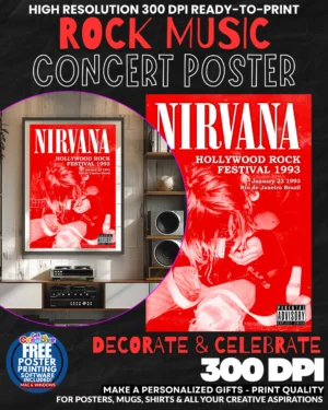 Nirvana 7 Music Rock Concert Poster Wall Art
