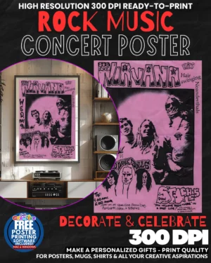 Nirvana 8 Music Rock Concert Poster Wall Art