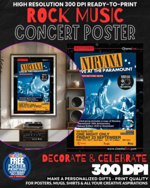 Nirvana 9 Music Rock Concert Poster Wall Art