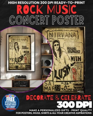 Nirvana 18 Music Rock Concert Poster Wall Art