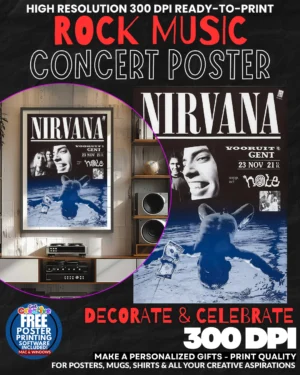 Nirvana 20 Music Rock Concert Poster Wall Art