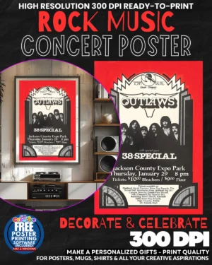 Outlaws 1 Music Rock Concert Poster Wall Art