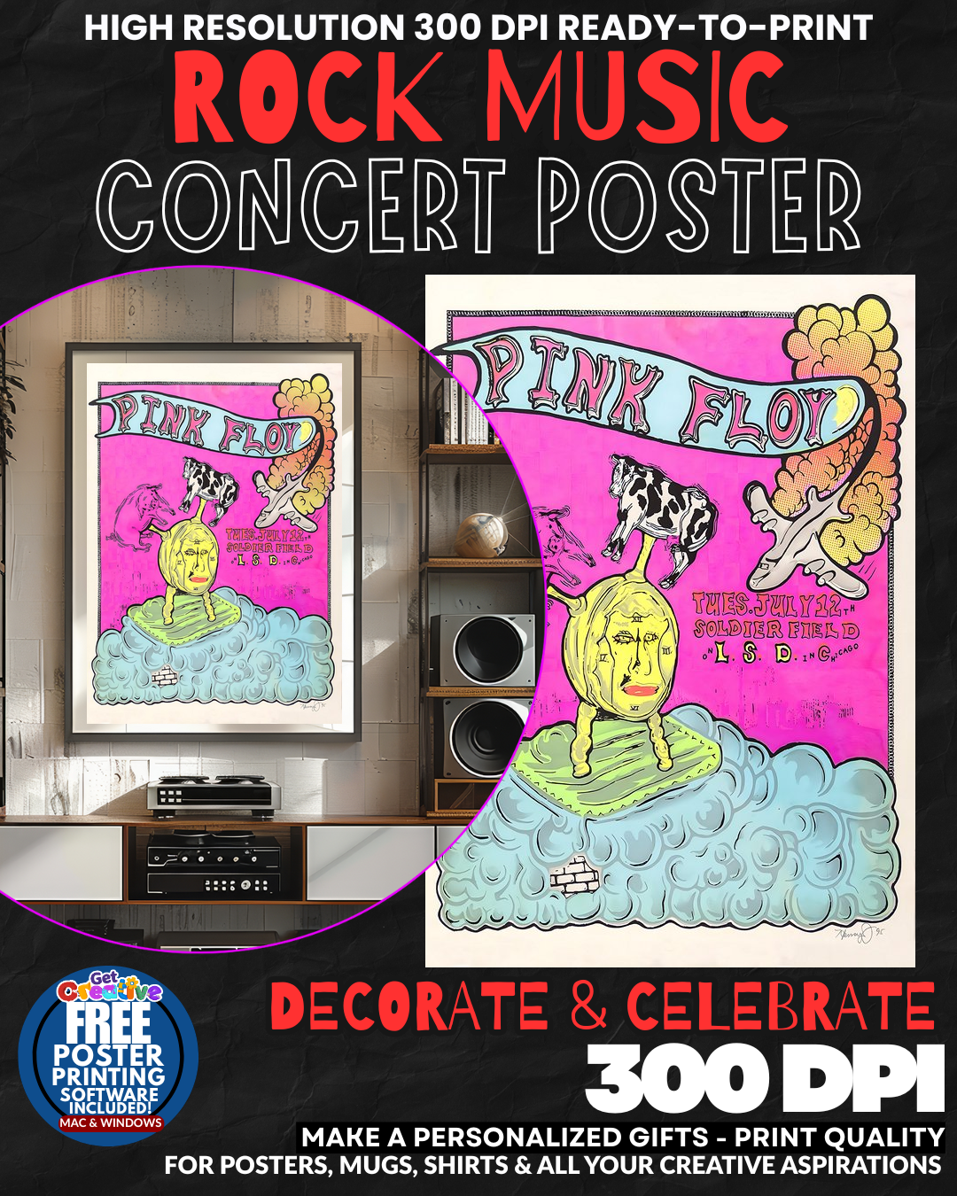 Pink Floyd 13 Music Rock Concert Poster Wall Art