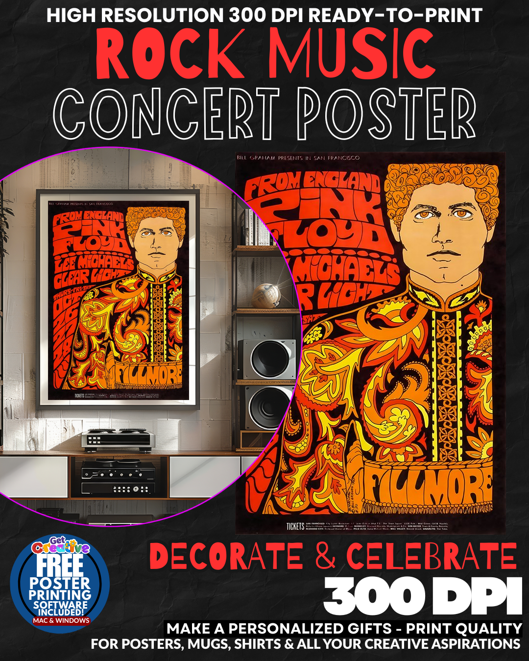 Pink Floyd 14 Music Rock Concert Poster Wall Art