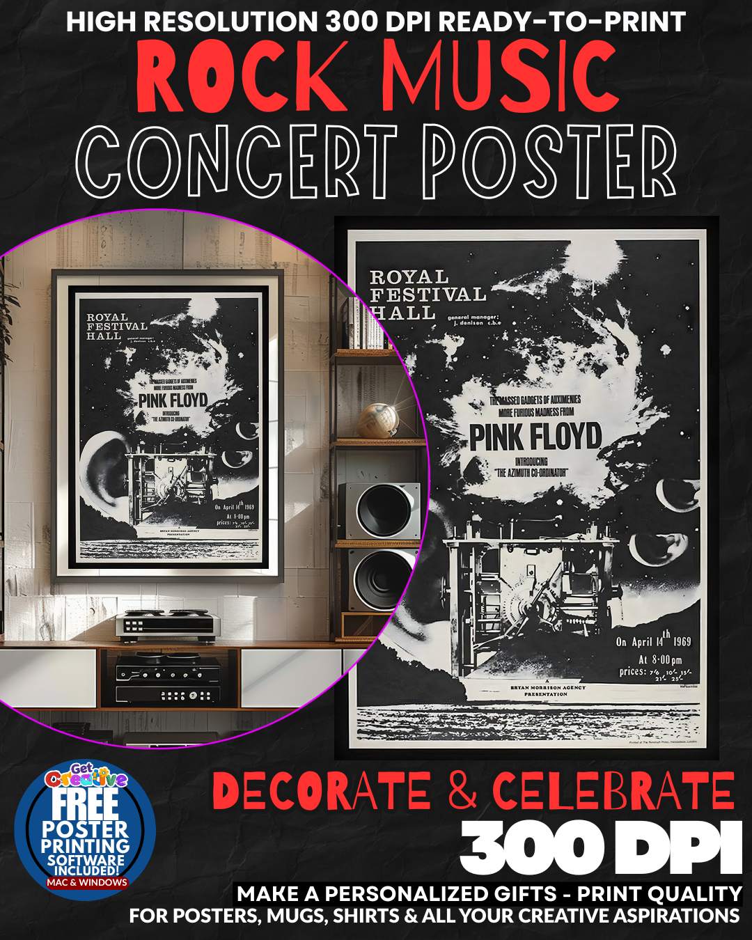 Pink Floyd 18 Music Rock Concert Poster Wall Art