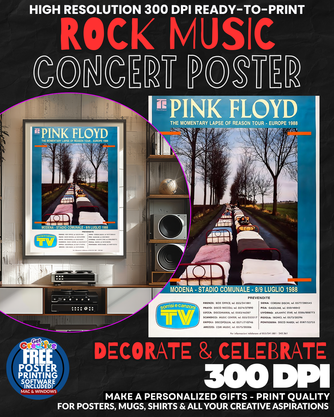 Pink Floyd 21 Music Rock Concert Poster Wall Art