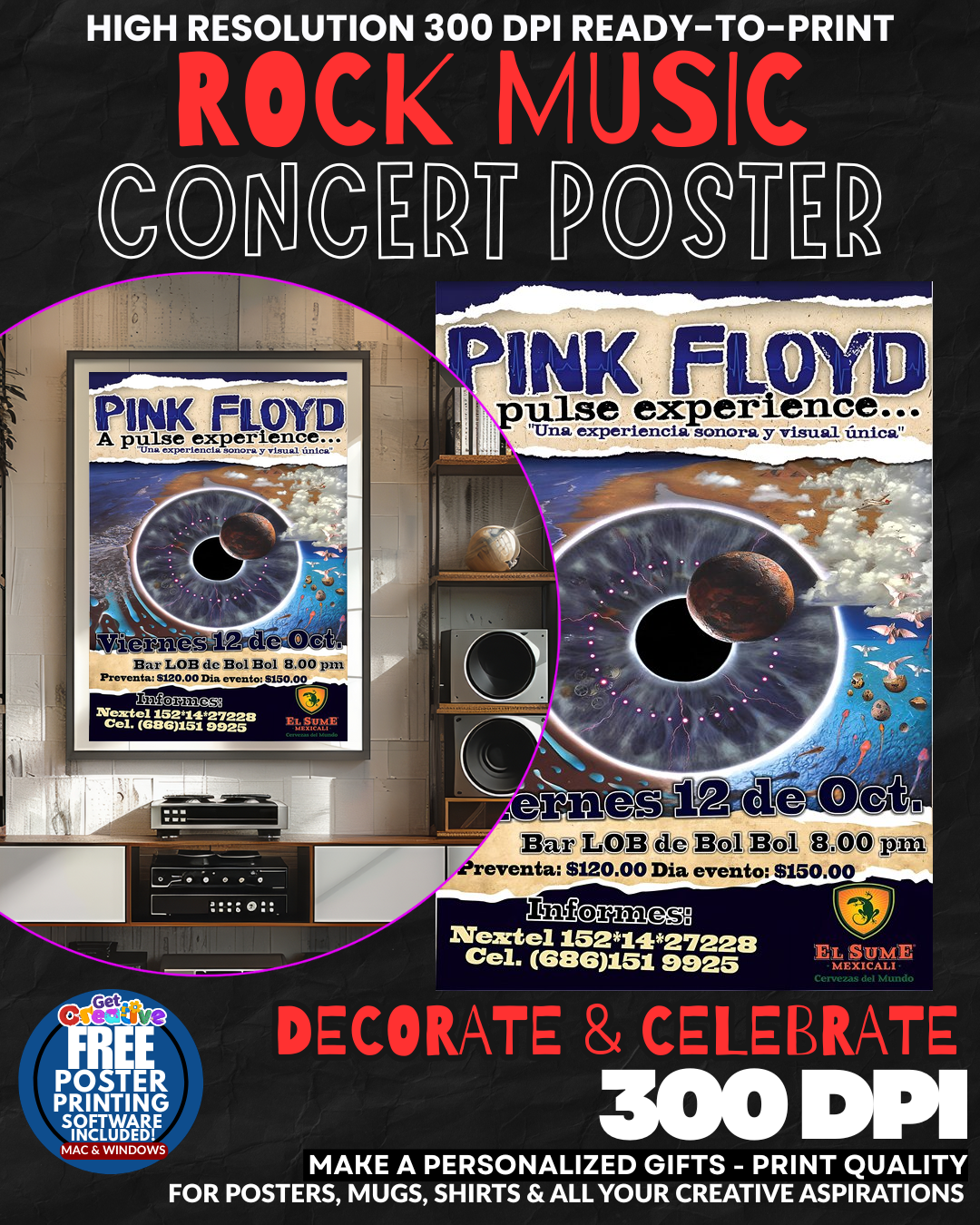 Pink Floyd 22 Music Rock Concert Poster Wall Art