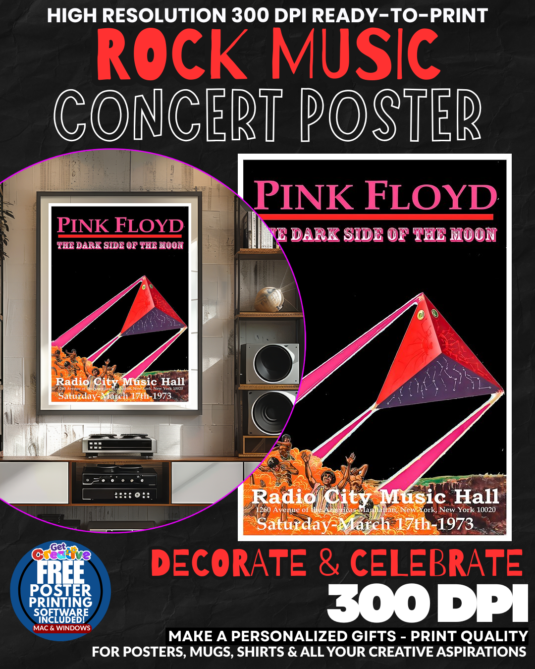 Pink Floyd 23 Music Rock Concert Poster Wall Art