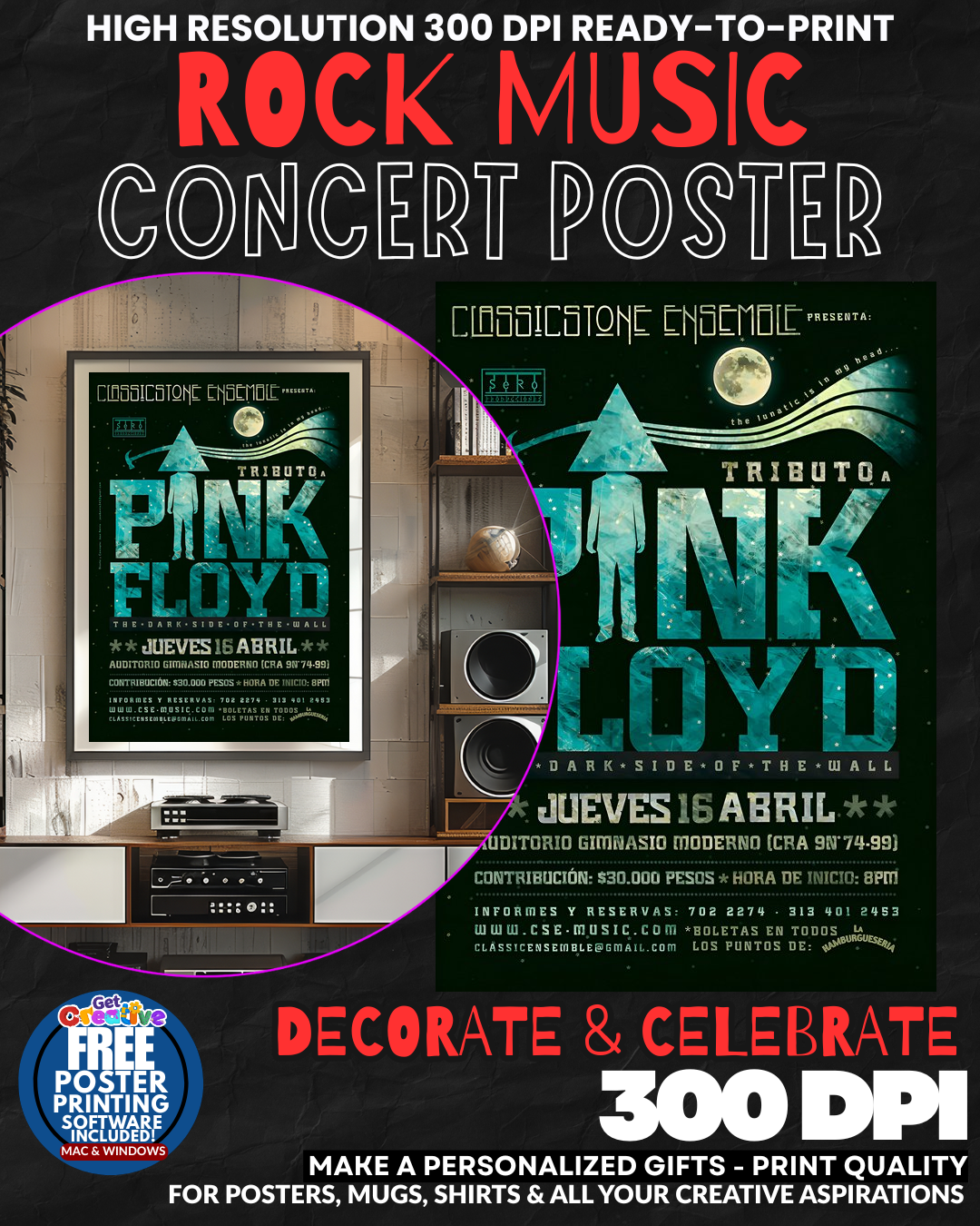Pink Floyd 24 Music Rock Concert Poster Wall Art