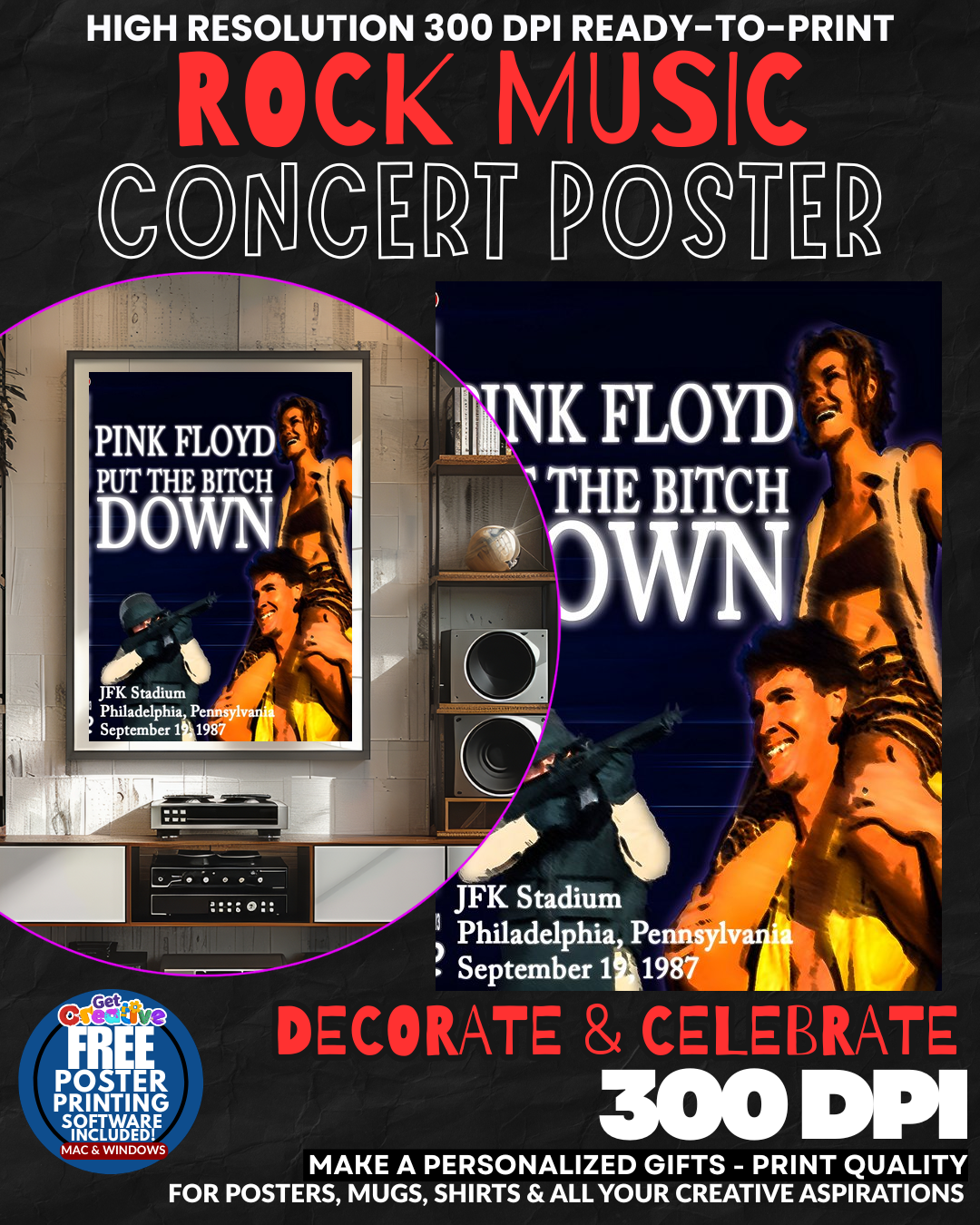 Pink Floyd 26 Music Rock Concert Poster Wall Art