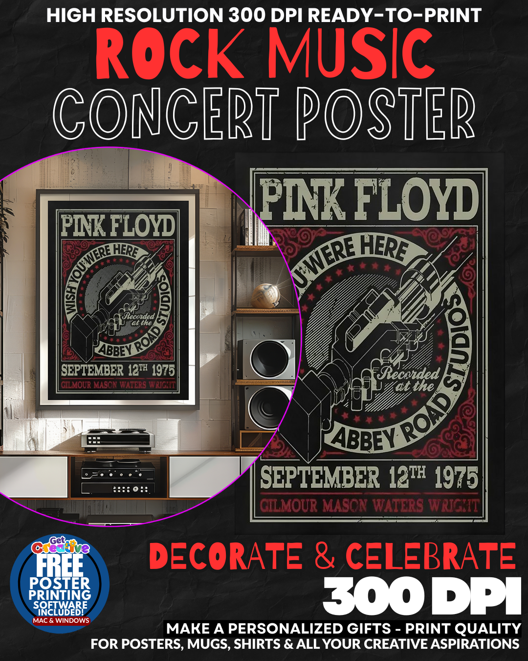 Pink Floyd 27 Music Rock Concert Poster Wall Art