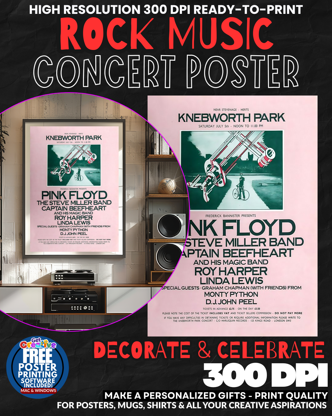 Pink Floyd 28 Music Rock Concert Poster Wall Art