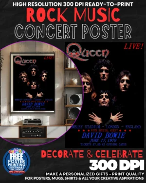 Queen 4 Music Rock Concert Poster Wall Art