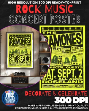 Ramones 2 Music Rock Concert Poster Wall Art