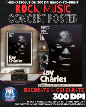 Ray Charles 1 Music Rock Concert Poster Wall Art