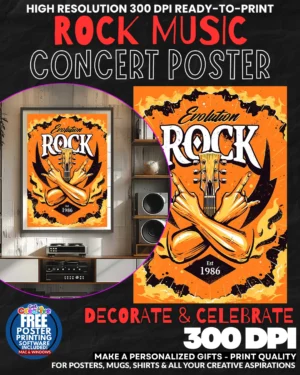 Rock N Roll 2 Music Rock Concert Poster Wall Art