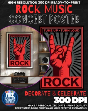 Rock N Roll 3 Music Rock Concert Poster Wall Art