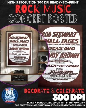 Rod Stewart 1 Music Rock Concert Poster Wall Art