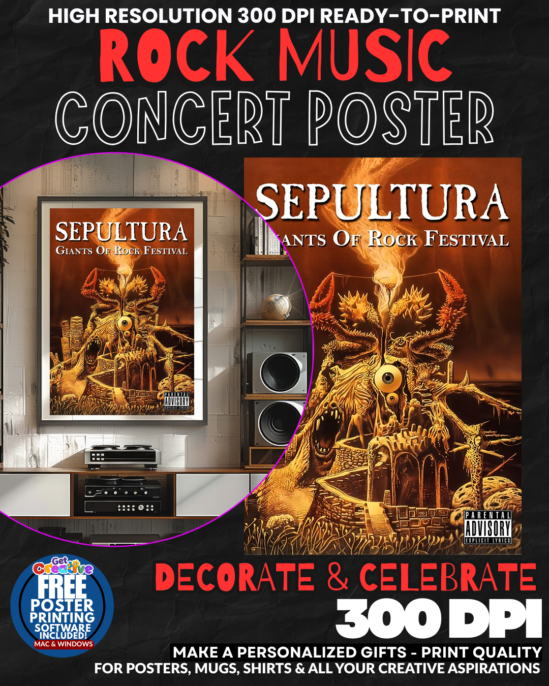 Sepultura 1 Music Rock Concert Poster Wall Art