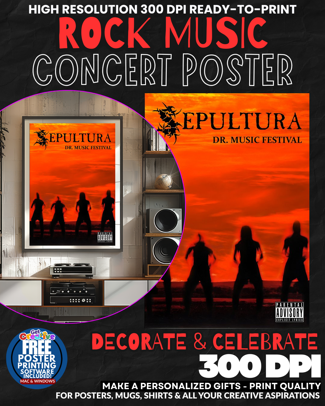 Sepultura 3 Music Rock Concert Poster Wall Art