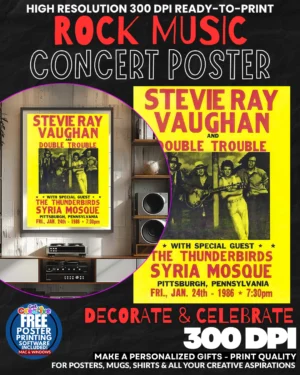 Stevie Ray Vaughan 2 Music Rock Concert Poster Wall Art