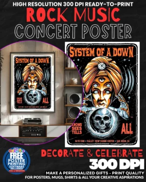 System Of A Down 1 Music Rock Concert Poster Wall Art
