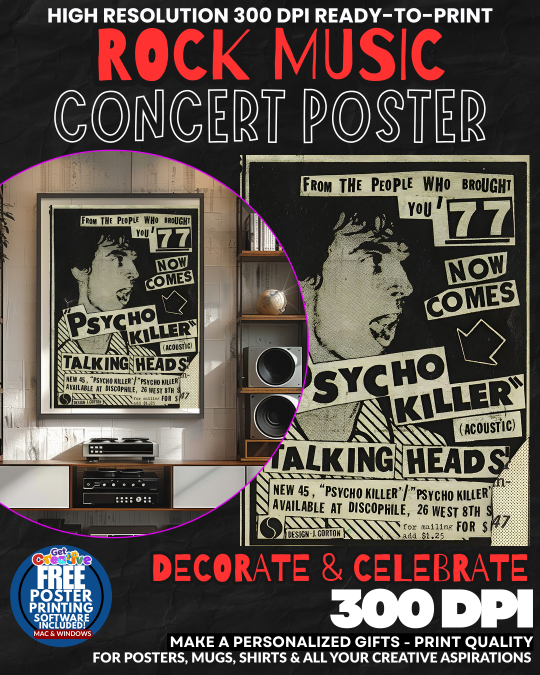 Talking Heads 1 Music Rock Concert Poster Wall Art