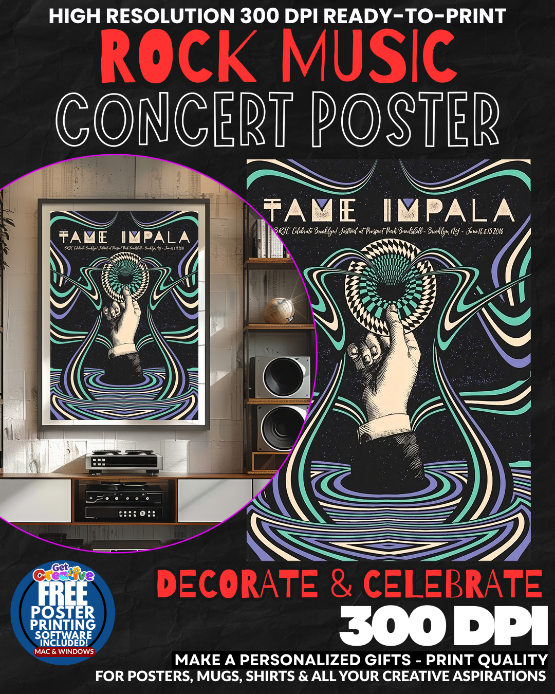 Tame Impala 2 Music Rock Concert Poster Wall Art