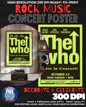 The Who 2 Music Rock Concert Poster Wall Art