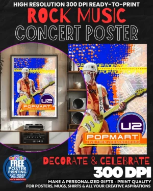 U2 7 Music Rock Concert Poster Wall Art