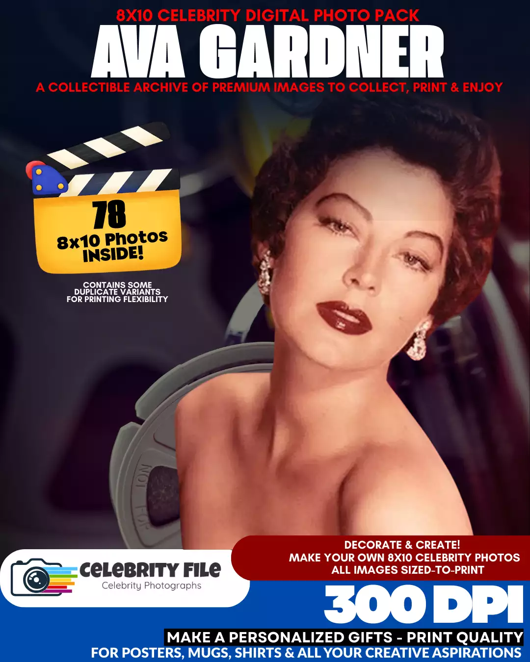 Ava Gardner - Celebrity 8x10 Photo Pack
