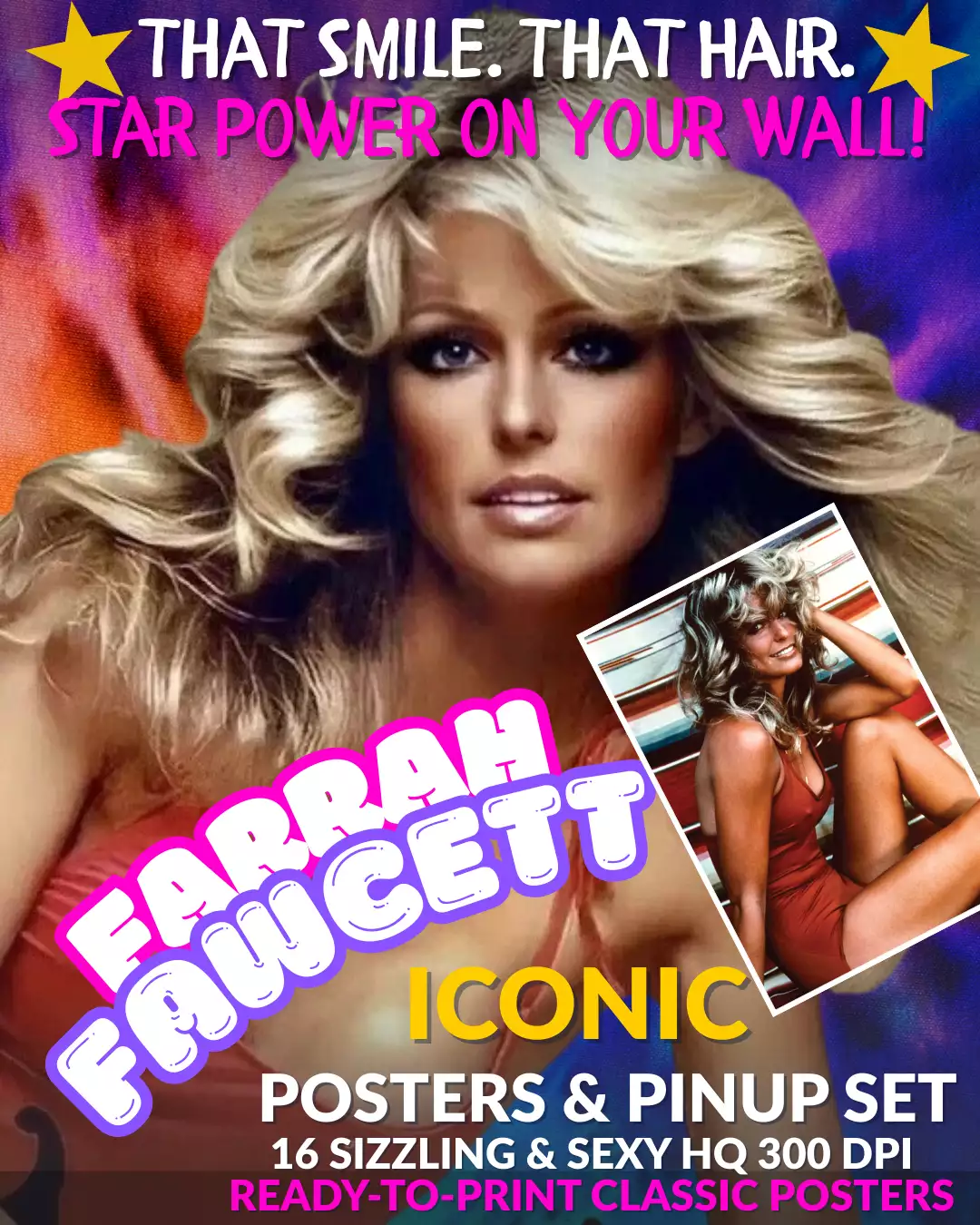 Farrah Fawcett Posters & Pinup Set