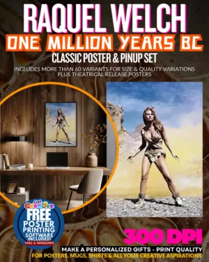 Raquel Welch One Million Years BC Wall Art Pinup Set