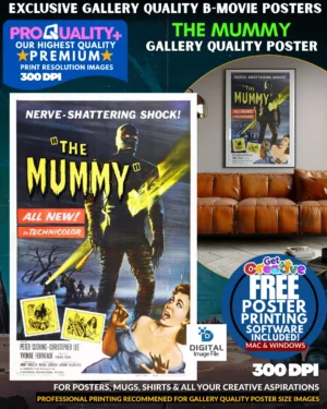 The Mummy- Hammer Films - Gallery Quality B Movie Poster