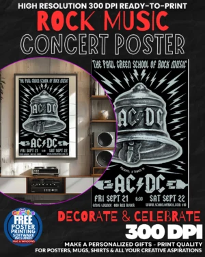 Acdc 2 Music Rock Concert Poster Wall Art