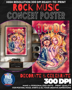 Acdc 9 Music Rock Concert Poster Wall Art