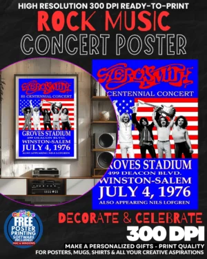 Aerosmith 5 Music Rock Concert Poster Wall Art