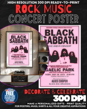 Black Sabbath 1 Music Rock Concert Poster Wall Art